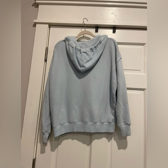 American Eagle Light Blue Zip Up Hoodie Oversized - Picture 5 of 5